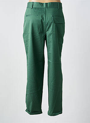 Pantalon chino fermeture zippée sous rabat boutonné taille normale vert CHLOÉ STORA femme