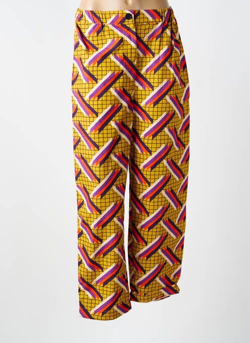 Pantalon large fermeture zippée sous rabat boutonné taille normale jaune CHLOÉ STORA femme