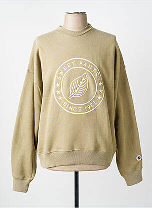 Sweat-shirt broderie manches longues vert SWEET PANTS homme