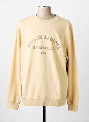 Sweat-shirt broderie manches longues beige MAISON LABICHE homme