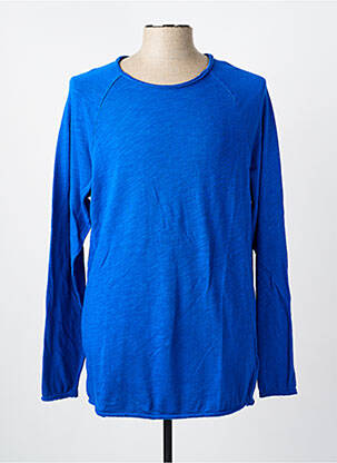 Pull stretch manches longues bleu AMERICAN VINTAGE homme
