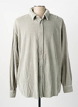 Chemise manches longues poignets boutonnés vert AMERICAN VINTAGE homme