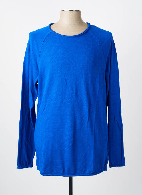 Pull stretch manches longues bleu AMERICAN VINTAGE homme
