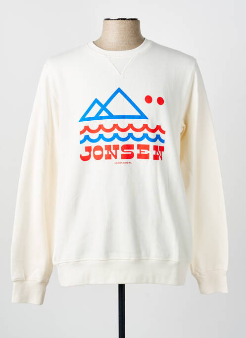 Sweat-shirt manches longues manches longues beige JONSEN ISLAND homme
