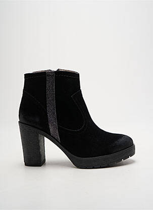 Bottines/boots tissage satiné talon de 7 à 9cm noir MKD femme