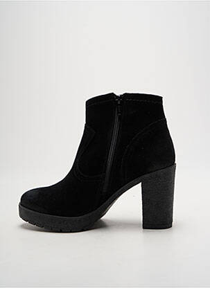 Bottines/boots tissage satiné talon de 7 à 9cm noir MKD femme