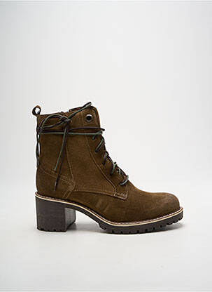 Bottines/boots nubuck talon de 4 à 6cm vert MKD femme