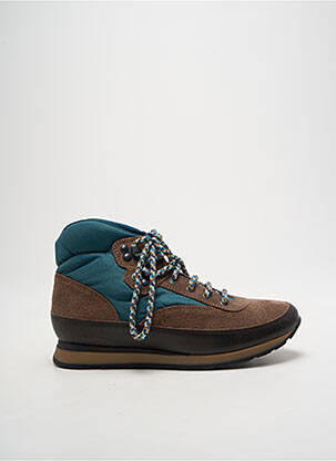 Baskets nubuck talon plat jusqu'à 3cm vert BENSIMON femme