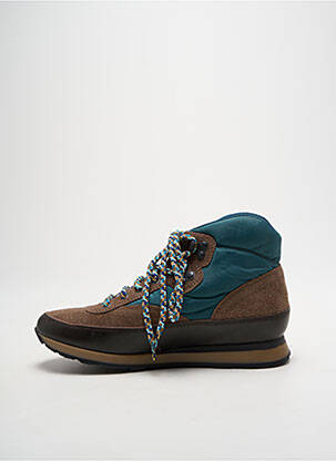 Baskets nubuck talon plat jusqu'à 3cm vert BENSIMON femme