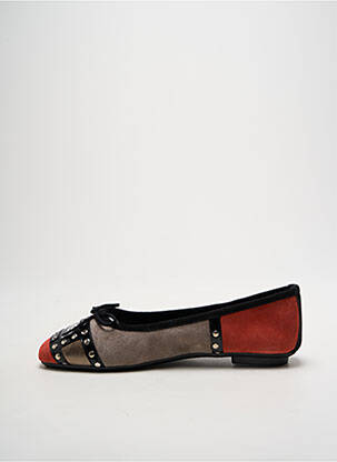 Ballerines tissage satiné talon plat jusqu'à 3cm orange REQINS femme