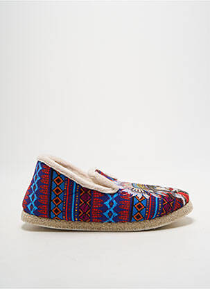 Chaussons/pantoufles tissage velours talon plat jusqu'à 3cm bleu RONDINAUD femme