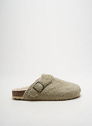 Chaussons/pantoufles bout rond talon plat jusqu'à 3cm vert VERBENAS femme