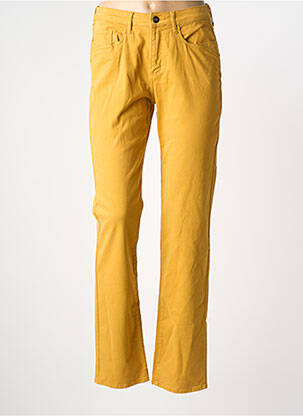 Pantalon slim tissage popeline taille normale jaune FRANCE RIVOIRE femme