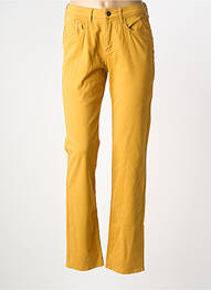 Pantalon slim tissage popeline taille normale jaune FRANCE RIVOIRE femme