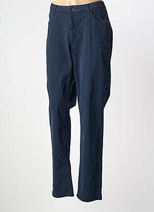 Pantalon slim tissage popeline taille normale bleu FRANCE RIVOIRE femme
