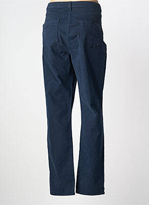 Pantalon slim tissage popeline taille normale bleu FRANCE RIVOIRE femme