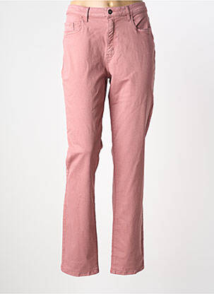 Pantalon slim tissage popeline taille normale rose MERI & ESCA femme