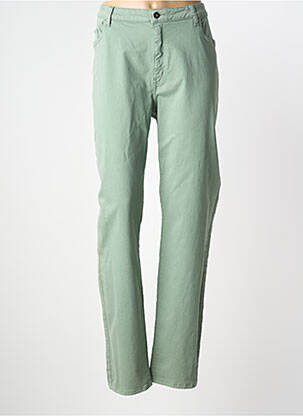 Pantalon slim tissage popeline taille normale vert MERI & ESCA femme
