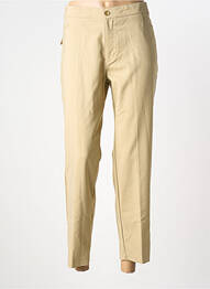 Pantalon 7/8 taille élastique taille normale beige WALTRON femme
