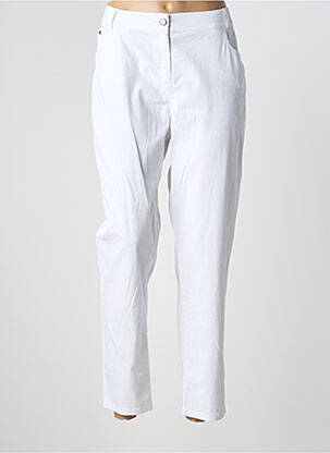 Pantalon 7/8 tissage popeline taille normale blanc GUY DUBOUIS femme