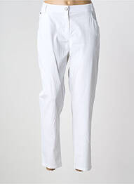 Pantalon 7/8 tissage popeline taille normale blanc GUY DUBOUIS femme