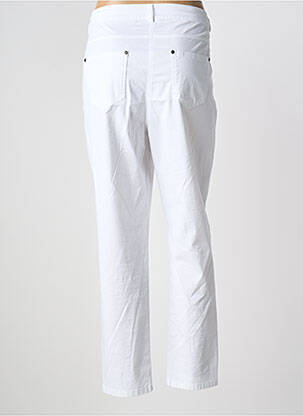 Pantalon 7/8 tissage popeline taille normale blanc GUY DUBOUIS femme