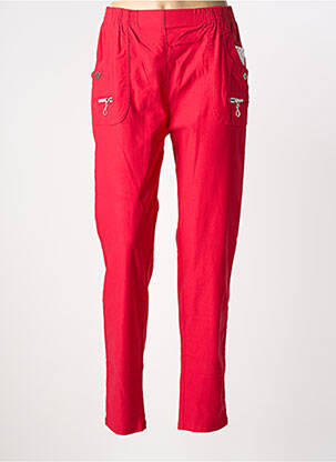 Pantalon slim taille élastique taille normale rouge JST FOR MY femme
