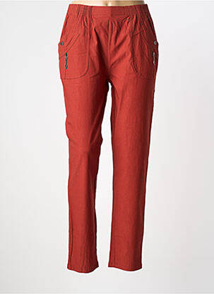 Pantalon slim taille élastique taille normale orange JST FOR MY femme