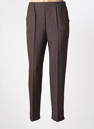 Pantalon slim taille élastique taille haute marron PLURIELLES femme