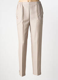 Pantalon slim taille élastique taille haute beige PLURIELLES femme