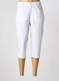 Pantalon 7/8 tissage popeline taille normale blanc S.QUISE femme