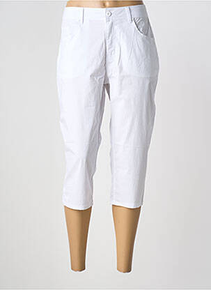 Pantalon 7/8 tissage popeline taille normale blanc S.QUISE femme