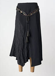 Jupe longue tissage crêpe noir VICTORIA VELIANI femme