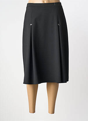 Jupe mi-longue coupe droite noir GRIFFON femme