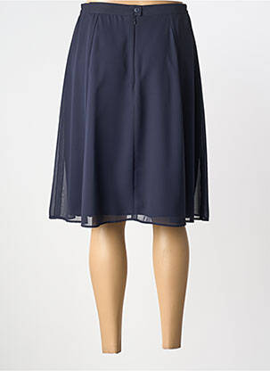 Jupe mi-longue taille élastique bleu GUY DUBOUIS femme