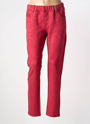 Jegging tissage suedine taille normale rouge S.QUISE femme