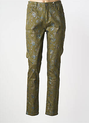 Pantalon slim stretch taille normale vert S.QUISE femme
