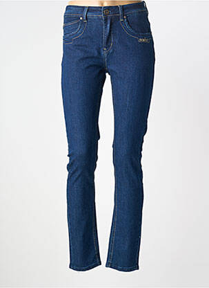 Jeans coupe slim tissage brut taille normale bleu fonce S.QUISE femme