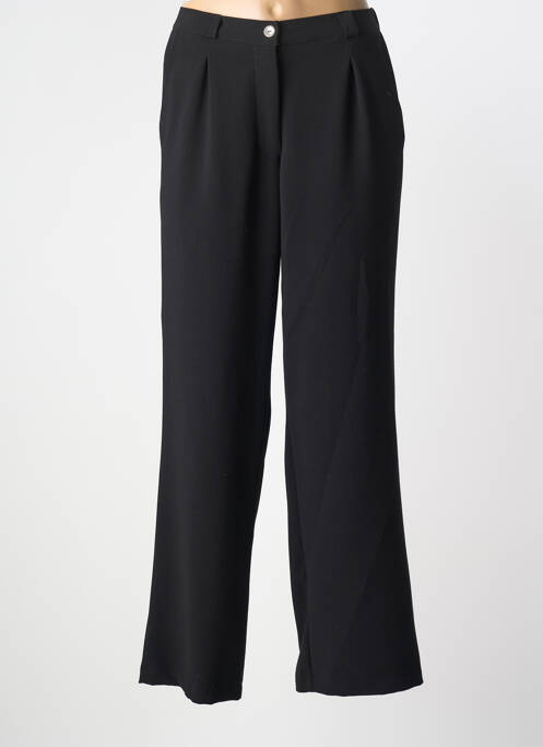 Pantalon droit fermeture zippée sous rabat boutonné taille normale noir GRIFFON femme
