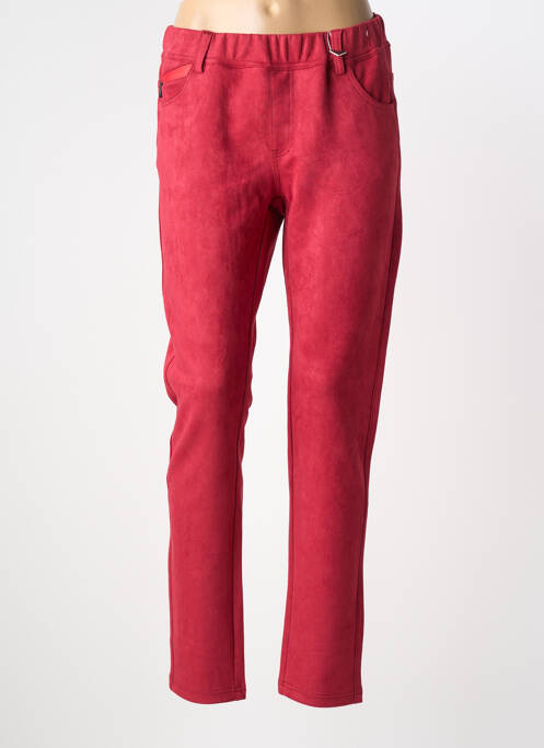 Jegging tissage suedine taille normale rouge S.QUISE femme