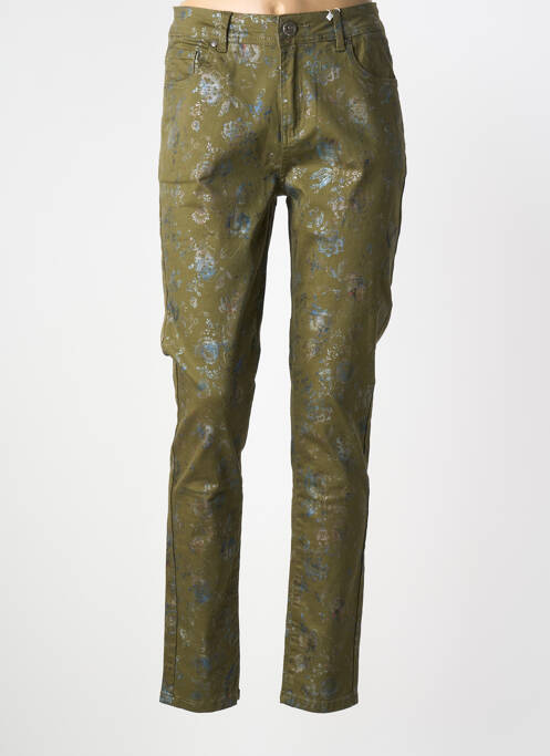 Pantalon slim stretch taille normale vert S.QUISE femme