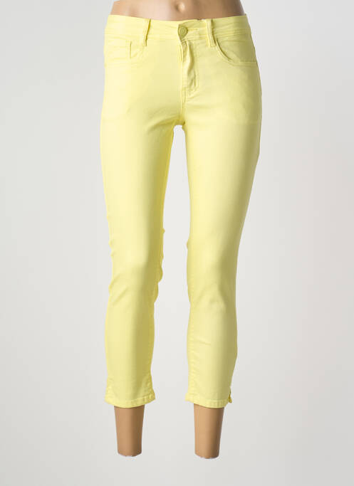 Pantacourt stretch taille normale jaune S.QUISE femme