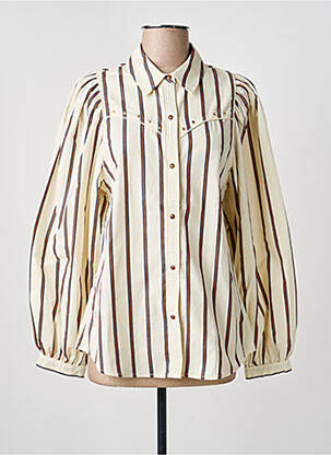 Chemisier imprimé fantaisie manches longues beige SCOTCH & SODA femme