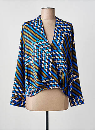 Chemisier imprimé fantaisie manches longues bleu FREEMAN T.PORTER femme