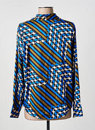 Chemisier imprimé fantaisie manches longues bleu FREEMAN T.PORTER femme