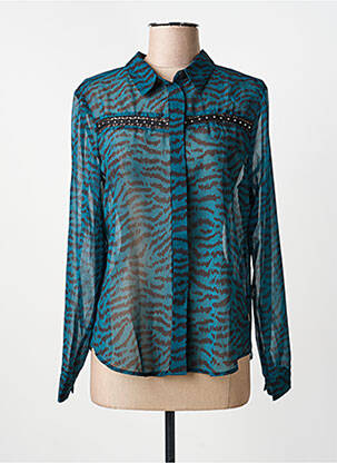 Chemisier imprimé fantaisie manches longues vert FREEMAN T.PORTER femme