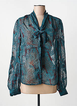 Chemisier imprimé fantaisie manches longues vert FREEMAN T.PORTER femme