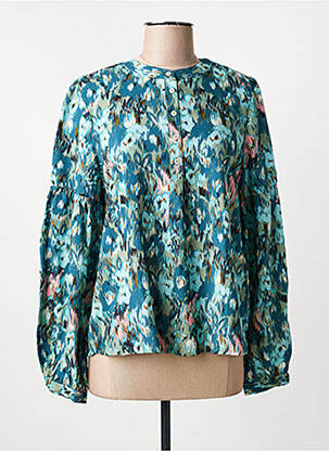 Chemisier imprimé fantaisie manches longues bleu GARCIA femme