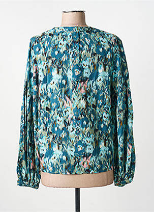 Chemisier imprimé fantaisie manches longues bleu GARCIA femme
