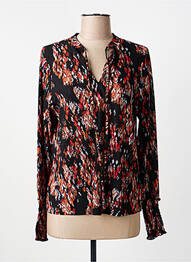 Blouse imprimé fantaisie manches longues noir GARCIA femme